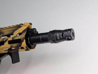Compact Muzzle Brake (1/2-28, 5.56 bore) Plan-B Compatible Suppressor Mount - Image 2