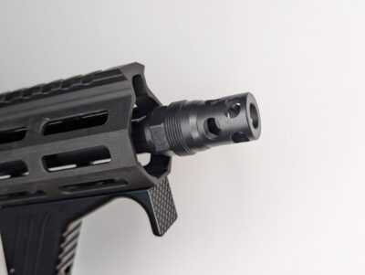 Compact Muzzle Brake (1/2-28, 9mm bore) Plan-B Compatible Suppressor Mount - Image 2