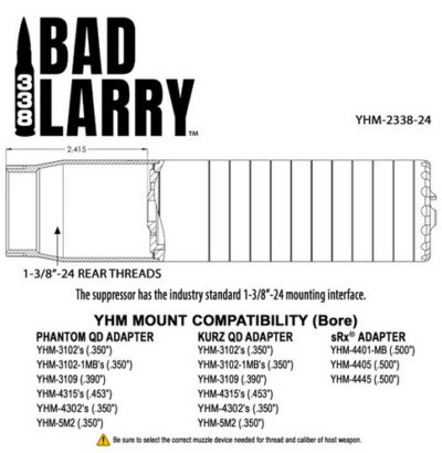 YHM Bad Larry .338 Suppressor - Image 2