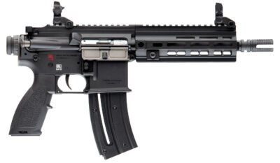 HK 81000404 416  22 LR 10+1 8.50" Black Steel Threaded Barrel, Black Aluminum Receiver w/M-LOK & Picatinny Rail, Black Polymer Grip w/Storage Compartment