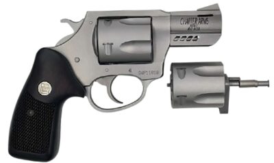 CHARTER ARMS DOUBLE DOG  COMBO HGR 38/357/9MM 2.2IN PORTED BBL FS BLK 5RD 2 CYLINDERS WD GRIP