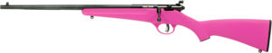 Savage Arms 13844 Rascal  Youth 22 LR 1rd 16.13" Matte Black Sporter Barrel, Matte Black Carbon Steel Receiver, Pink Fixed Synthetic Stock, Left Hand