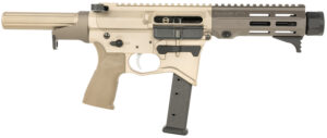 Maxim Defense MXM48173 CPS MD9 9mm Luger Caliber with 5.50" Barrel, Arid Brown Anodized Metal Finish, Black Maxim CQB Brace & Polymer Grip Right Hand