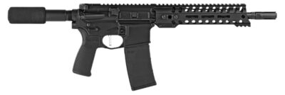 Patriot Ordnance Factory 01801 Minuteman Direct Impingement 5.56x45mm NATO 30+1 10.50", Black, Buffer Tube Stock, Textured Polymer Grip, 3 Prong Flash Hider