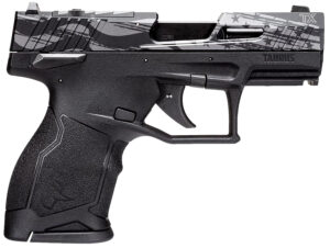 Taurus 1TX2213110US5 TX22C T.O.R.O. Compact Frame 22 LR 10+1 3.60" Matte Black Threaded Barrel, Engraved Distressed USA Flag Optic Ready/Serrated Slide, Black Polymer Frame