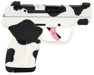 Ruger 228134 LCP Max Compact Frame 380 Auto 10+1 2.80" Black Steel Barrel, Cow Print Cerakote Serrated Steel Slide, Polymer Frame Cow Print w/Textured Grip