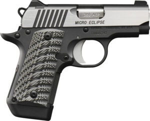 Kimber Mfg, Inc 3300188 Micro Eclipse 380 ACP 7+1 2.75" Stainless Match Grade Barrel, KimPro II Black Serrated Stainless Steel Slide, Charcoal Gray Aluminum Frame w/Beavertail, G10 Grip