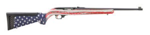 Ruger 31207 10/22 Collector's Series 22 LR 10+1 18.50" Satin Black Threaded Barrel, Satin Black Steel Receiver, American Flag Camo Ruger Modular System Synthetic Stock, Thread Protector