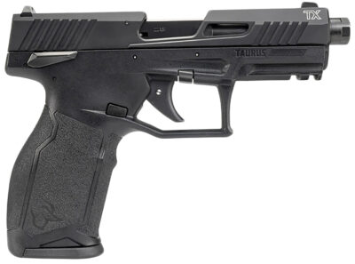 Taurus 1-2TX22141-15 2TX  Full Size Frame 22 LR 15+1 4.60" Matte Black Threaded Barrel, Black Anodized Serrated Slide, Matte Black Polymer Frame w/Picatinny Rail, Textured Grip