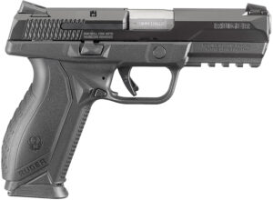 Ruger 8605 American Pro Duty Frame 9mm Luger 17+1 4.20" Stainless Steel Barrel, Black Nitride Serrated Stainless Steel Slide, Black Polymer Frame w/Picatinny Rail, Textured Wraparound Grip, Right Hand