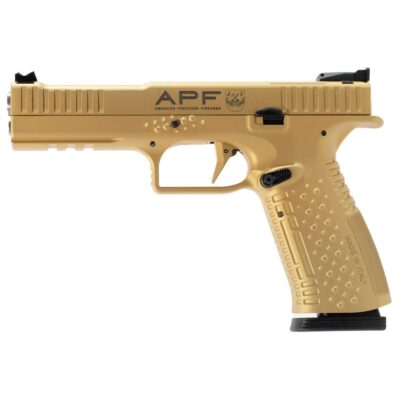 AMERICAN PREC FIREARMS STRIKE ONE ERGAL HGA 9MM 5 IN OR BBL ADJ SIGHT COMP TRIG GOLD 2/17RD MAGS