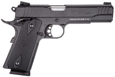Taurus 1191101FS 1911  Full Size 45 ACP 8+1 5" Matte Stainless Steel Barrel, Matte Black Serrated Steel Slide & Frame, Black Checkered Polymer Grip, Right Hand