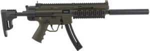 ATI GSG-16 16.25" .22 LR Semi-Auto Rifle 22+1 Fake Suppressor Collapsible Stock OD Green