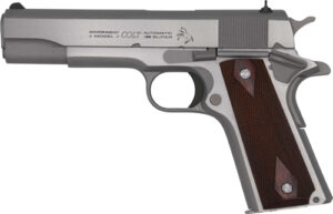 COLT 1911 38 SUPER 5" FS - 9-SHOT STAINLESS ROSWOOD