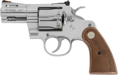 COLT PYTHON 357MAG 2.5" SS - ADJ SIGHT WALNUT MEDALLION GRP