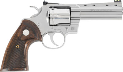 COLT PYTHON 357MAG 4.25" SS - ADJ SIGHT WALNUT GREEN FO