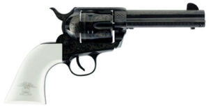 Traditions Firearms SAT73-122LIB 1873 Single Action Revolver Liberty Model .45 Long Colt 6 Rounds 4.75" Blued Engraved/White Polymer Grips