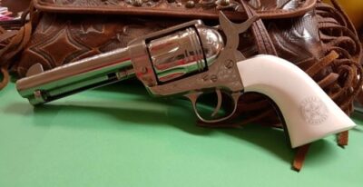 CIMARRON TEXAS RANGERS 45LC - PW FS 4.75" ENGRAVED NICKEL - Image 4