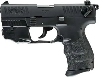 WALTHER P22Q 22LR PISTOL 3.42" BLACK LASER SET 10RD