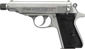 WAL PP SD 32ACP THREADED SS BLK PANEL GRIPS 2 8RD