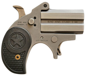 Bond Arms BASTB Stubby  9mm 2rd Shot 2.20" Matte Stainless Steel Frame Black Textured Polymer Grips