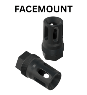 Comstock Facemount - Compact Muzzle Brake (1/2-28, 9mm bore) Plan-B Suppressor Mount