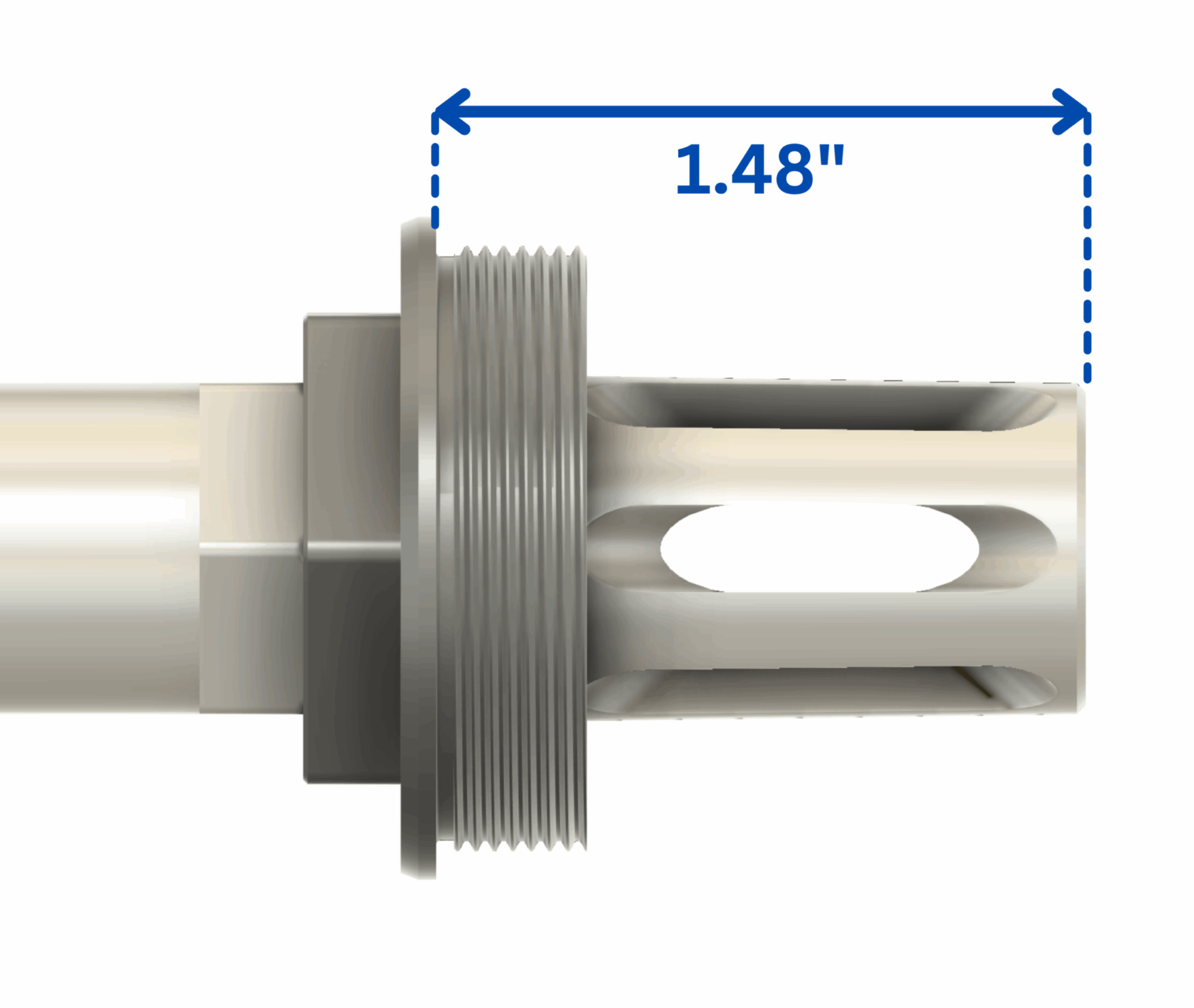 Comstock 13.7 P&W Extended Flash Hider (1/2-28) Plan-B Suppressor Mount - Image 2