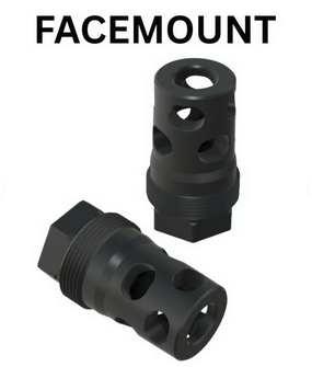 Comstock Facemount - Compact Muzzle Brake (1/2-28, 9mm bore) Plan-B Suppressor Mount