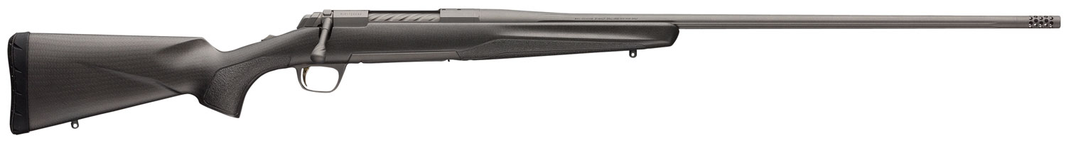 Browning 035459295 X-Bolt Pro Tungsten 30 Nosler 3+1 26" Barrel With Muzzle Brake, Spiral Fluted Bolt, Tungsten Gray Cerakote, Textured Grip Paneled Carbon Fiber Stock
