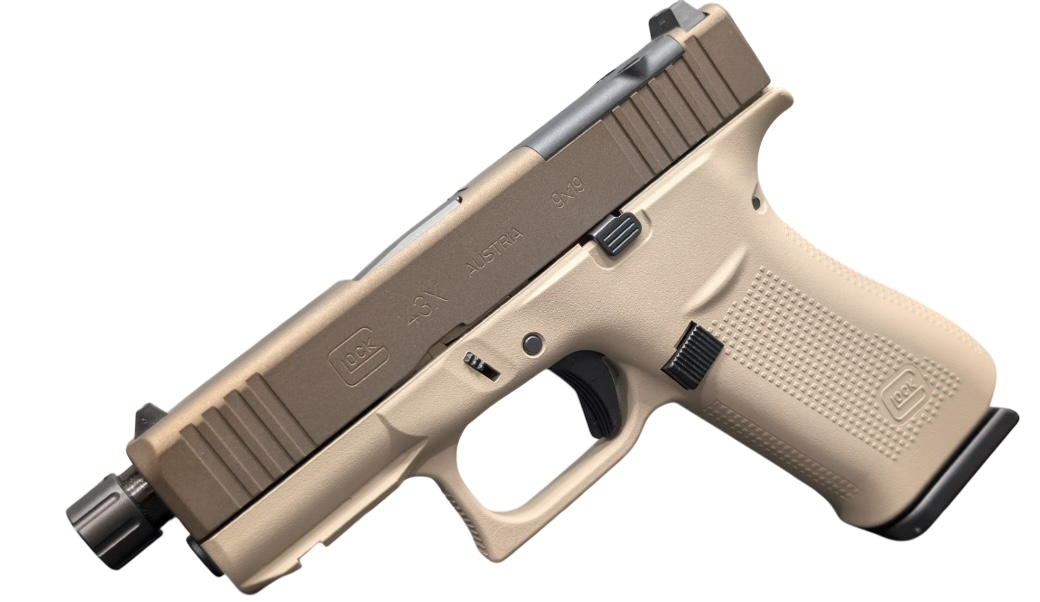 GLOCK 43X MOS 2 TONE TAN/BRONZE THREADED 9MM PISTOL 3.39" 2-10RD MAGS