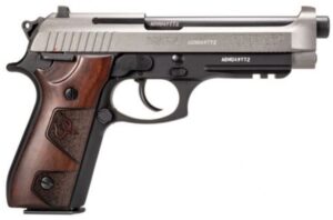 PT92 9mm 5" Bk/Tungsten wood (2)17rd