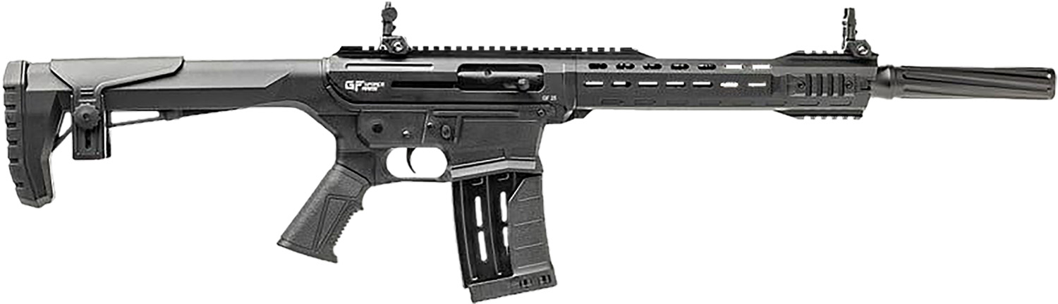 Gforce Arms GF251220 GF25 12 Gauge Semi-Auto 3" 5+1 20" Black Cerakote Spiral Threaded Barrel, Black Cerakote Picatinny Rail Aluminum Receiver, Black Adjustable Synthetic Stock w/Black Rubber Grip