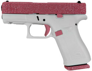 Glock PX4350204NBGF G43X  Sub-Compact Frame 9mm Luger 10+1 3.41" Black GMB Barrel, Bubblegum Cerakote Serrated Steel Slide, Frost Cerakote Polymer Frame w/Beavertail, Ambidextrous