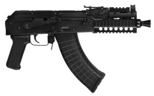 Pioneer Arms AK0031KCORE Micro Hellpup CORE 7.62x39mm 30+1 7" Blued Threaded Barrel, Quad Picatinny Rail Handguard, Blued Steel Receiver w/Side Mounted Optic Rail, Black Plastic Grip, Right Hand