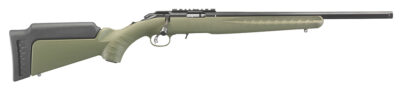 Ruger 8334 American Rimfire  Sports South Exclusive Full Size 22 LR 10+1 18" Satin Blued Threaded Barrel, Satin Blued Steel Receiver w/Scope Rail, OD Green Synthetic Adjustable Stock, Right Hand