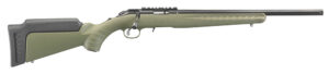 Ruger 8335 American Rimfire  Sports South Exclusive Full Size 22 WMR 9+1 18" Satin Blued Threaded Barrel, Satin Blued Steel Receiver w/Scope Rail, OD Green Synthetic Adjustable Stock, Right Hand