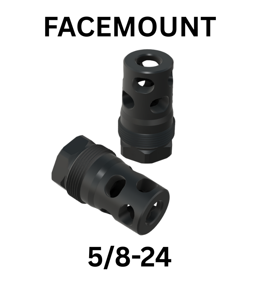Comstock Facemount - Compact Muzzle Brake (5/8-24, 9mm bore) Plan-B Suppressor Mount