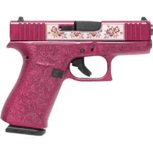 Glock 43X "Full Engraved Paisley" Black Cherry Handgun 9mm Luger 10rd Magazines(2) 3.4" Barrel Accessory Rail USA Made
