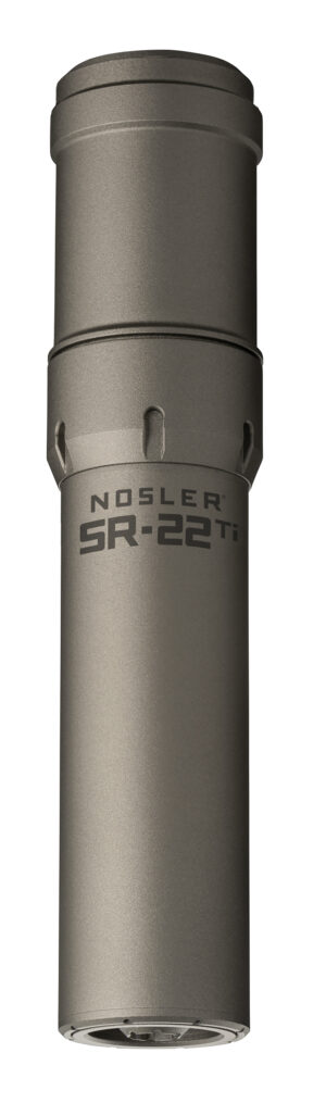 Nosler 90628 SR-22TI  22 Cal 1.74"D Gray Finish Made of Titanium with 1/2" 28 tpi Thread Pattern