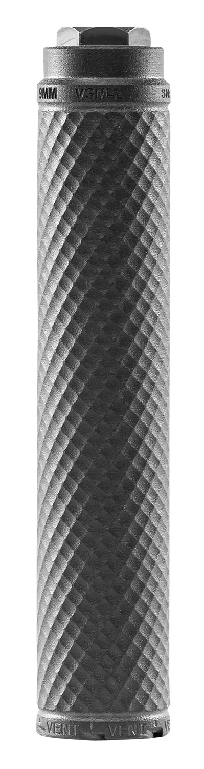 PTR V20090101 Vent 2 9mm Luger, Rated Up To 300 Blk Out, 7.60" L Black 3D Printed Titanium, Includes 1.125"-28 & 1/2"-28 Direct Thread Mount