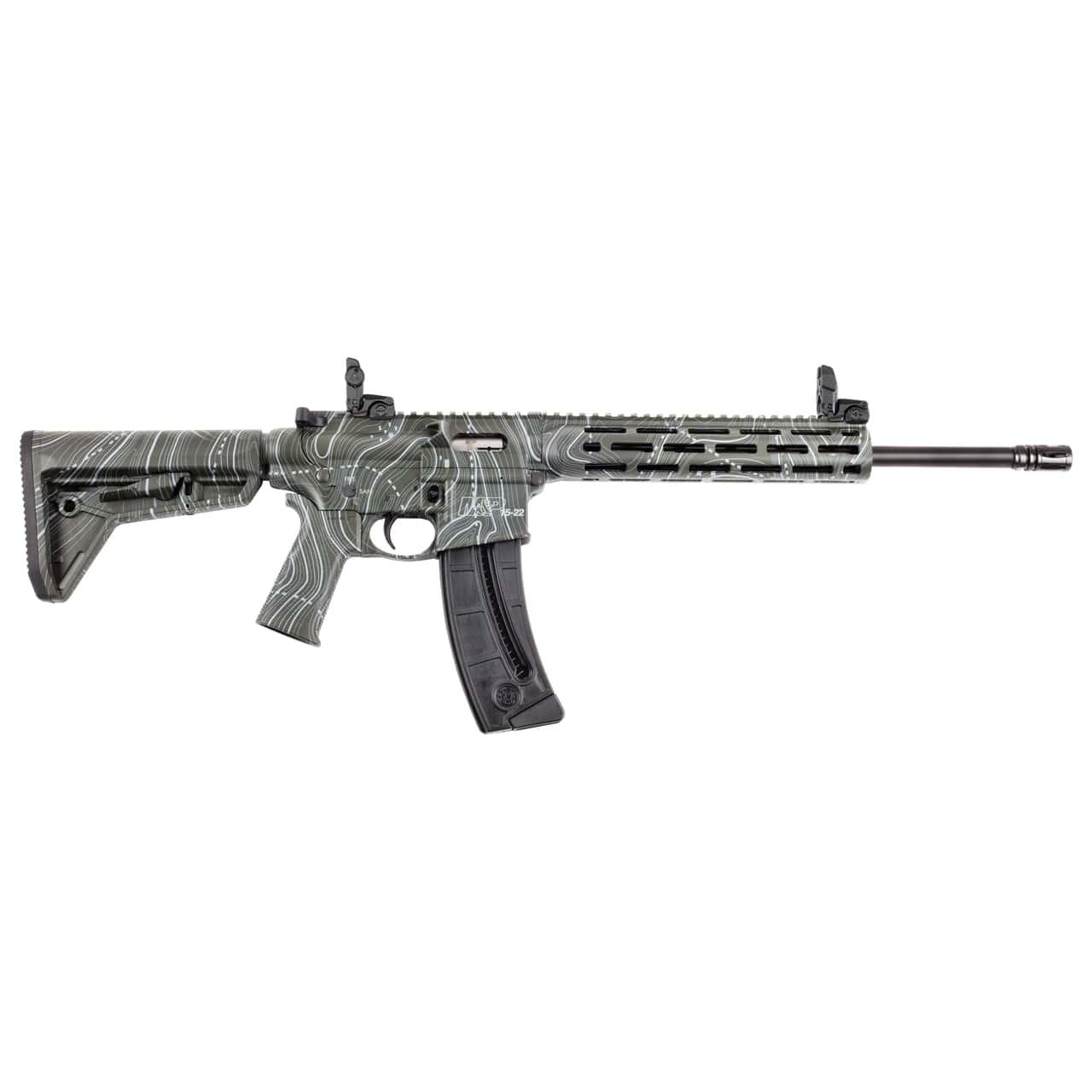 M&P 15-22 Sport OD Green Topographic Rifle .22 LR 25rd Magazine 16.5" Barrel M-LOK Handguard
