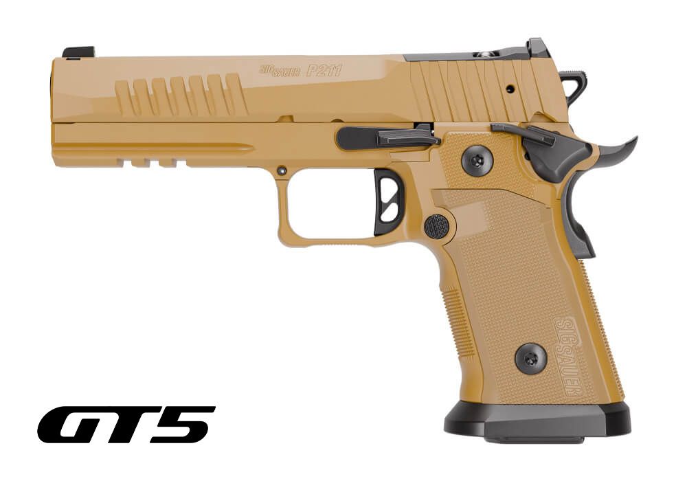 SIG SAUER P211 GT5 COYOTE HGA 9MM 5IN BULL BBL SIGLOC OR XRAY3 SIGHTS G10 GRIP 1-17RD& 2-21RD MAGS - Image 4