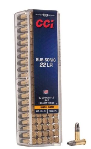 Sub-Sonic HP, 22 LR, 40 Grain, Lead Hollow Point, 1050 fps